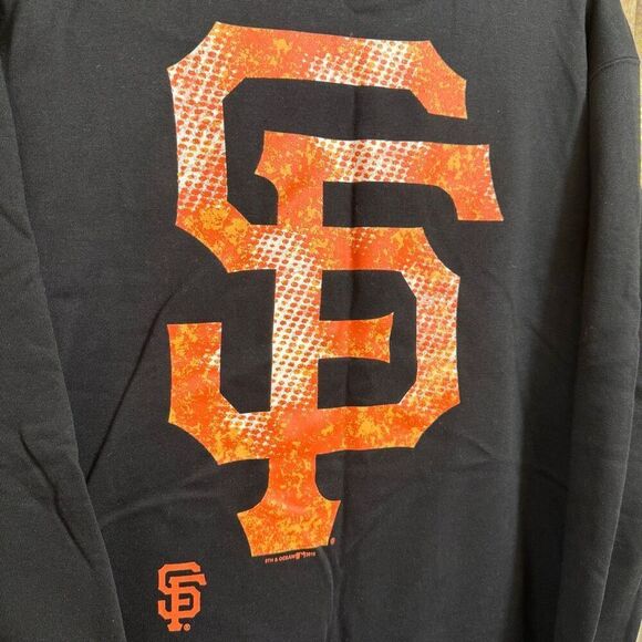 5th & Ocean Black Orange Women's SF MLB Giants Logo Sweatshirt L NWT - Picture 3 of 8